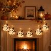 Scary Bat Wing Ghost Accents Halloween String Lights, Fabric Witch Hat Devil LED Hanging Funny Horror Theme Party Supplies Decor for Party,
