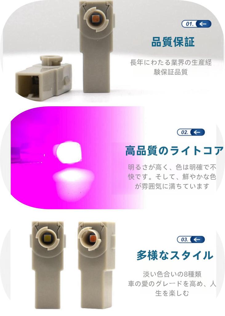 Set of 2 Car Specific LED Room Lamp, Foot Light, 3 Chips, Interior Light,