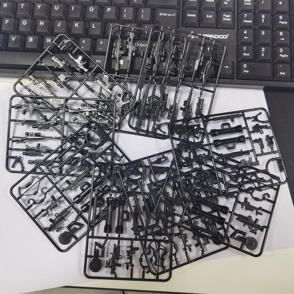 50g/Vrecko Vojenská Séria Stavebné Kocky Príslušenstvo Zbrane Pištole Balenie Diely WW2 Mesto SWAT Príslušenstvo DIY Kocky Hračky Pre Chlapca Darček