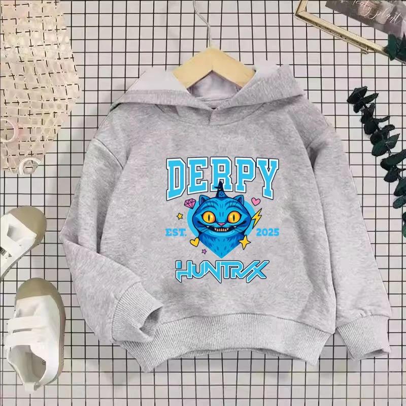 KPop Demon Hunter Saja Boys Cartoon Children's Girl Hooded Sweatshirts Autumn Winter Fashion Casual Warm Children Pullover Sweatshirts