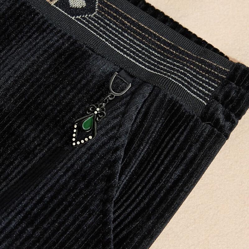 Women's 2025 Winter High-Waist Plus Velvet Wide-Leg Casual Pants