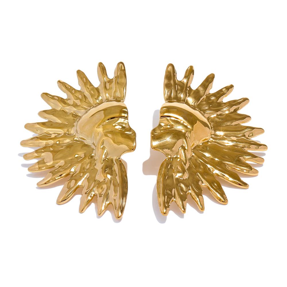 

Yhpup Mayans Stylish Unique Stainless Steel Metal Portrait Charm Stud Earrings Individualistic Trendy Jewelry Bijoux Waterproof