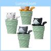 Cute Cartoon Matcha Ice Cream Cone Cat Mini Model Creative Decor For Gift Giving
