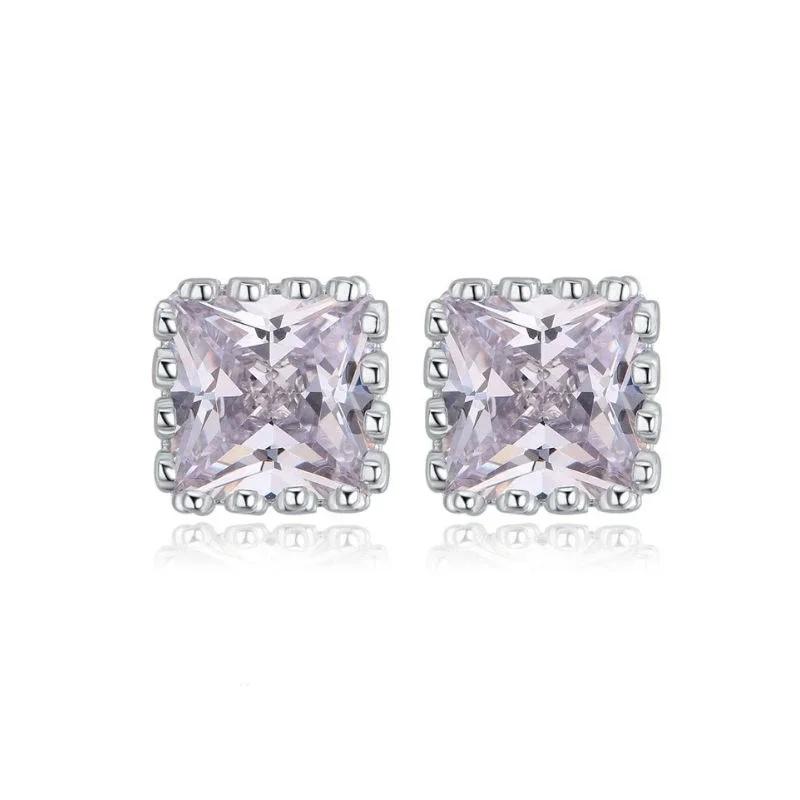 Hyperbole Square Cubic Zirconia Stud Earrings for Women Party Gift Daily Wear Versatile Female Fashion Jewelry Hot Sale