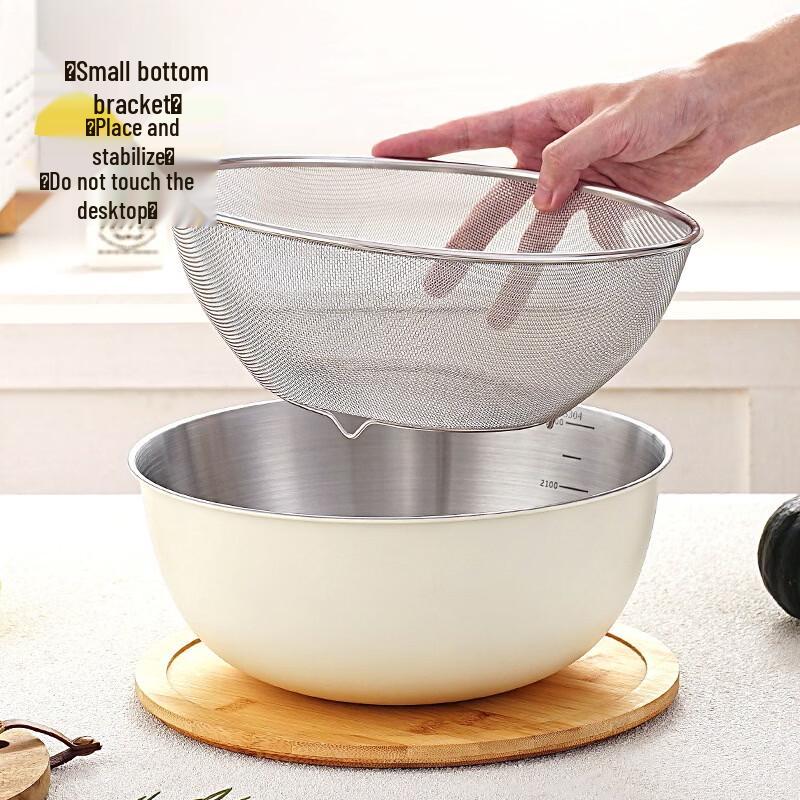 ZISIZ Stainless Steel Multi-Purpose Prep Bowl Set
