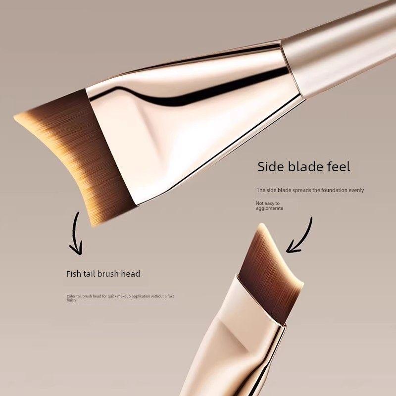 Foundation Brush, Non-Marking, Non-Powder-Absorbing, Flat-Head Angled Liquid Foundation Brush, Ultra-Thin Contouring and Concealing Makeup Brush