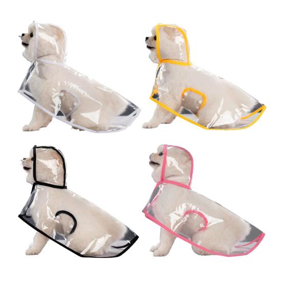 Dog Raincoat Transparent Hooded Dog Rain Jacket Adjustable Waterproof Pet Poncho for Small Medium Dogs Cats