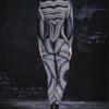 Unisex Cyber Punk 3D Digital Stripe Printing Halloween Party Role Play Outfit Women Men Cosplay Costume Carnival Jumpsuit