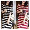 New Arrivals Open Run Women Summer Striped Long Dress