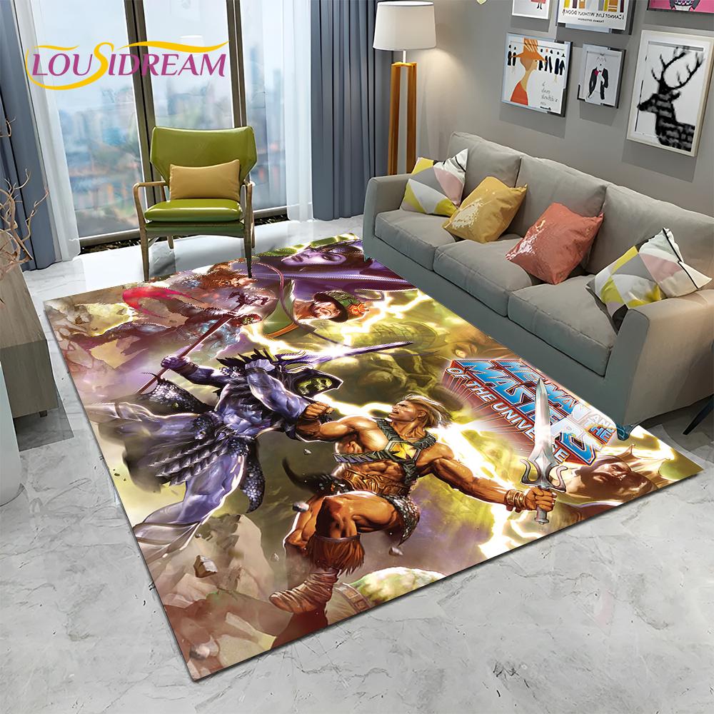 3D Retro Cartoon He Man Masters of Universe Carpet Rug for Home Living Room Bedroom Sofa Doormat Decor,kid Area Rug Non-slip Mat