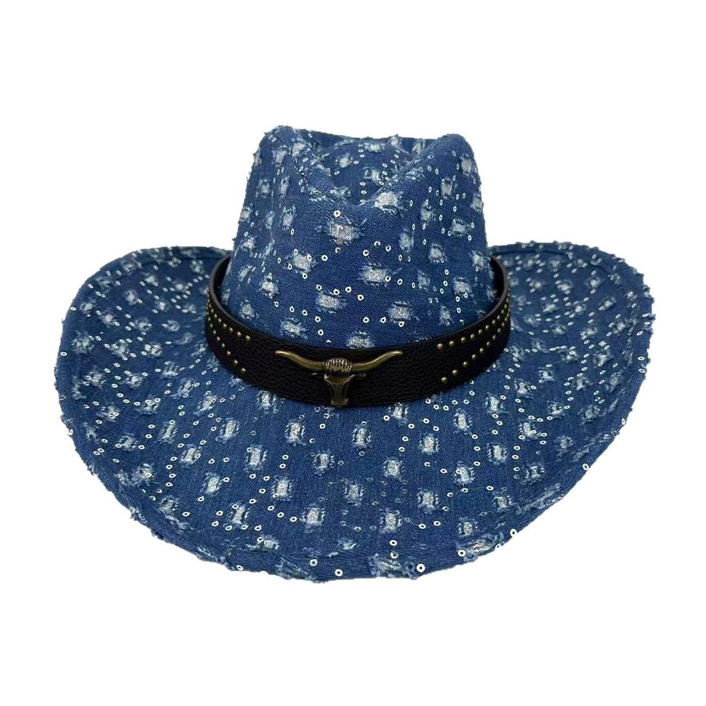 Wind Hole Western Cowboy Hat Farm Uv Shade Knight Hat Party Party Orgy Top Hat