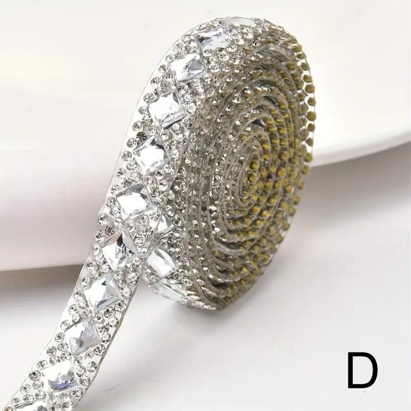 

1Yard Rhinestone Trim Tape DIY Crystal Glass Craft Enthusiasts Shiny Strass Tape Self Adhesive For Dress Shoe Sticker Ribbon
