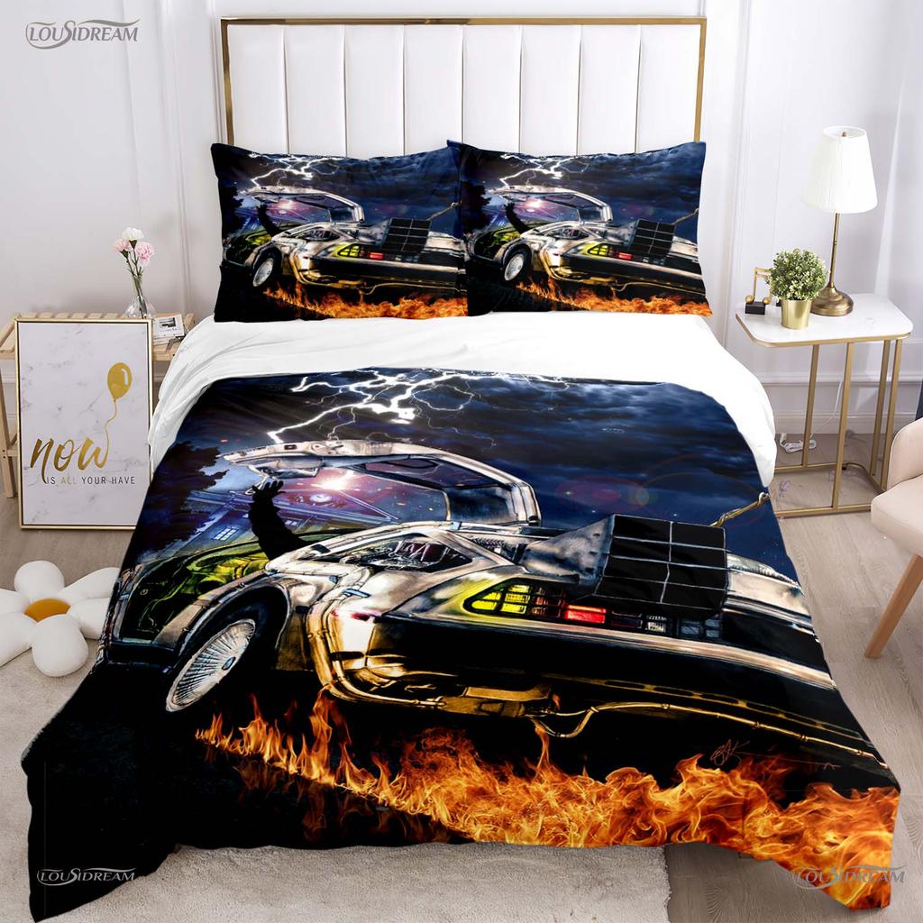 Regreso Al Futuro Ropa de Cama para Todas las Estaciones Funda Nórdica Relleno Juegos de Cama Funda de Colcha Suave y Fundas de Almohada Individual/Doble/Queen/King