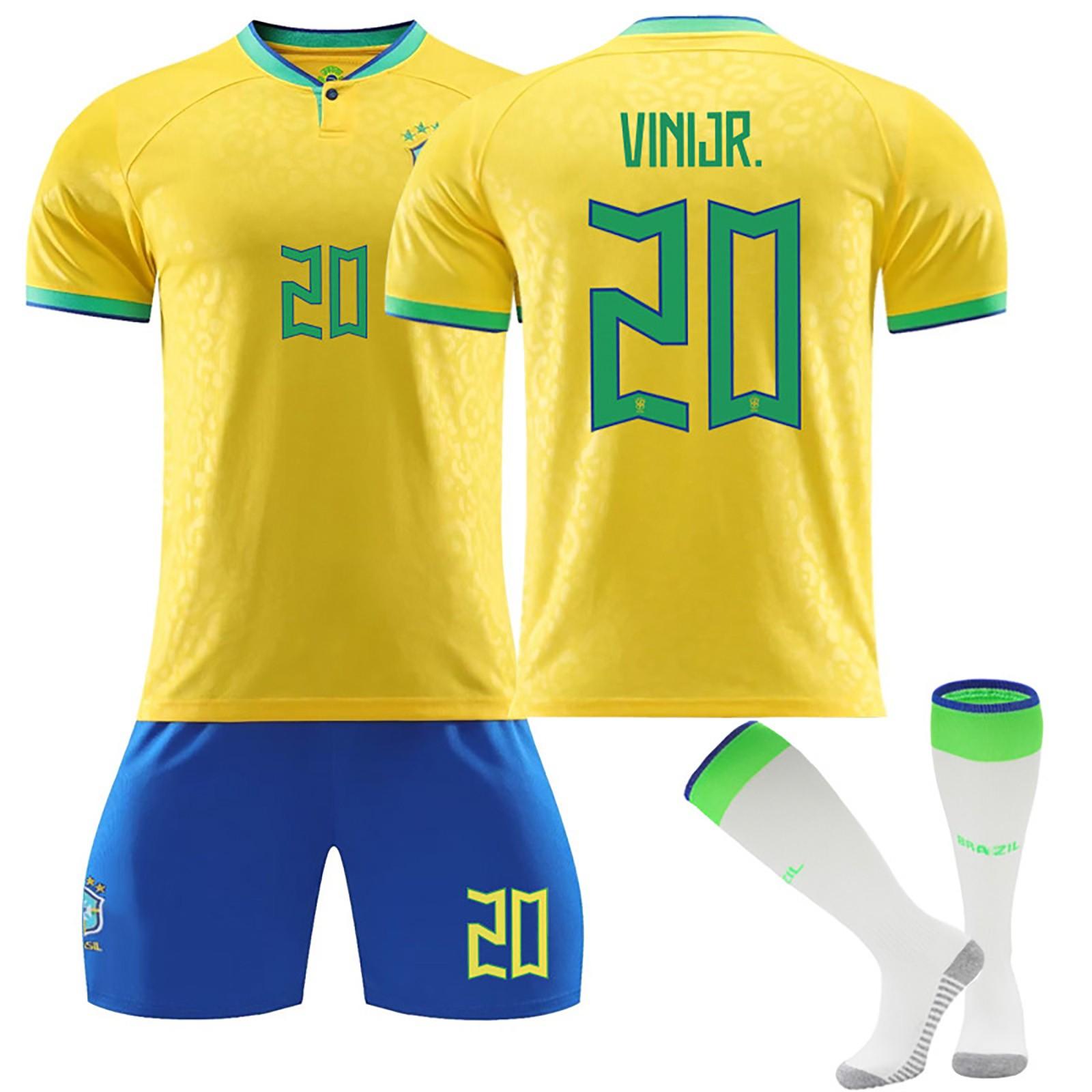 22/23 Brasile Home Jerseys Bambini Tuta da allenamento da calcio Set 28