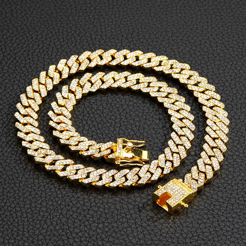 12mm Full Diamond Hip Hop Necklace: Men's Punk Retro Ins Style Exclusive