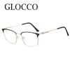 New TR90 Metal Half Frame Anti Blue Light Reading Glasses Fashion Square Semi Rimless Eyewear for Men Computer Goggles