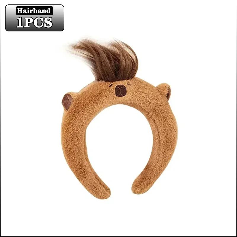 1-10PCS Plush Capybara Hair Hoop High Cranial Top Headband Cute Wash Headband Hair Accessories for Girls Kids Accessories