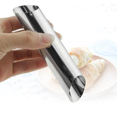 6 Pcs Stainless Steel Baking Croissants Molds Spiral Baked Tubes Insert Cream Chocolate Horn Roll