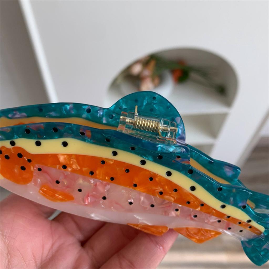 Colorful Acetate Fish Hair Claw Clip for Women with Strong Grip and Life Like Designs for Daily Wear Theme Occasion