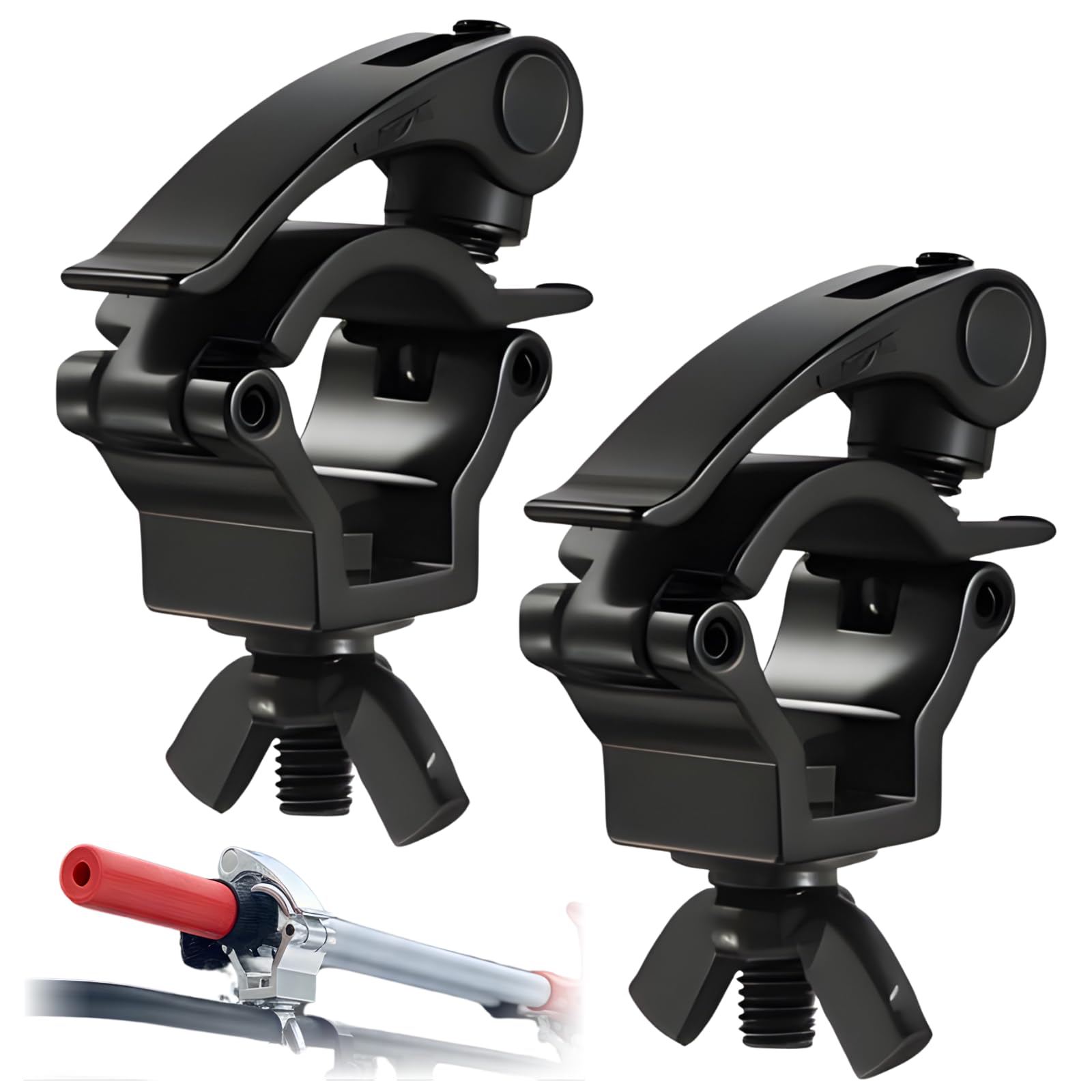 

ideamall Shovel Holder Clamp, Universal Fit for Jimny, Light Trucks, Tractors, and Vehicles, Black, Set of 2 (Black)