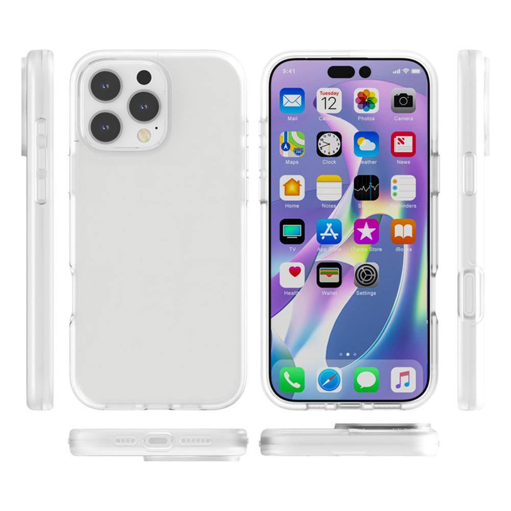 For iPhone 16 Pro Case TPU+PC Matte Translucent Phone Back Cover