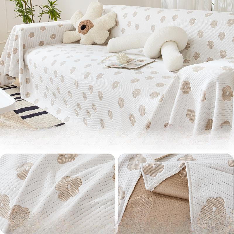 Summer Ice Silk Sofa Cover Cloth Full Covered Cool Feeling Sofa Cover All-Inclusive Universal Cover Lazy Integrated Blanket Cover Towel