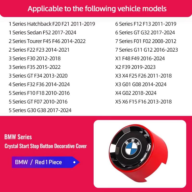 Motorcycle sticker/Car Engine One-button Start Crystal Button Accessories For BMW G80 G06 G07 G42 G14 G15 G16 F82 F20 F21 F83 M2 PCVHD1