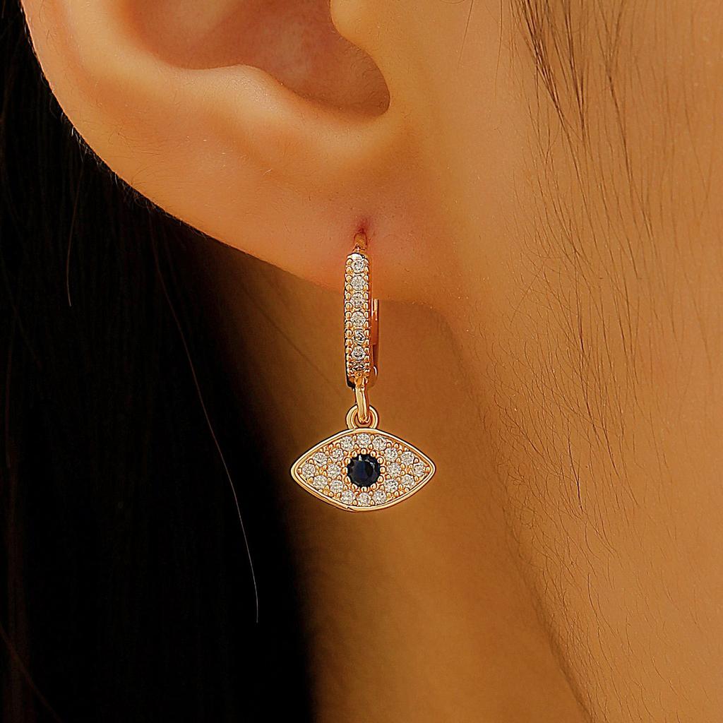 Evil Eyes Pendant Hoop Earring for Women New Fashion Huggies Party Jewelry Gifts Wholesale
