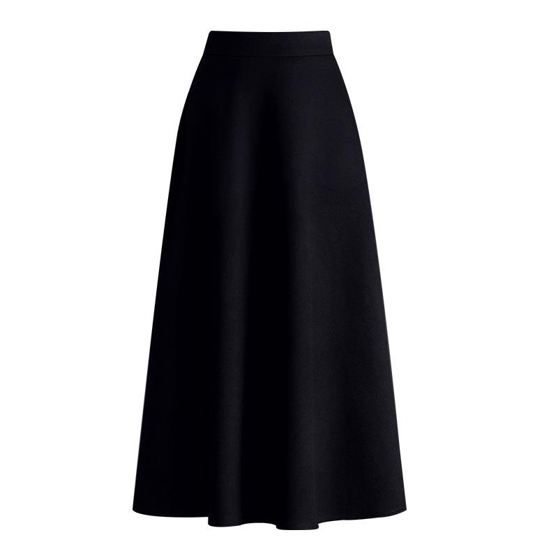 Trendy Women's Winter Woolen A-Line Half-Skirt: Mid-Length Flare Design
