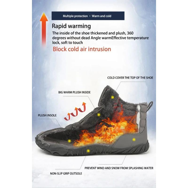 Men's And Women's Snow Boots, Winter Outdoor Hiking Shoes, Waterproof And Warm Fur Lined Casual Hiking Boots