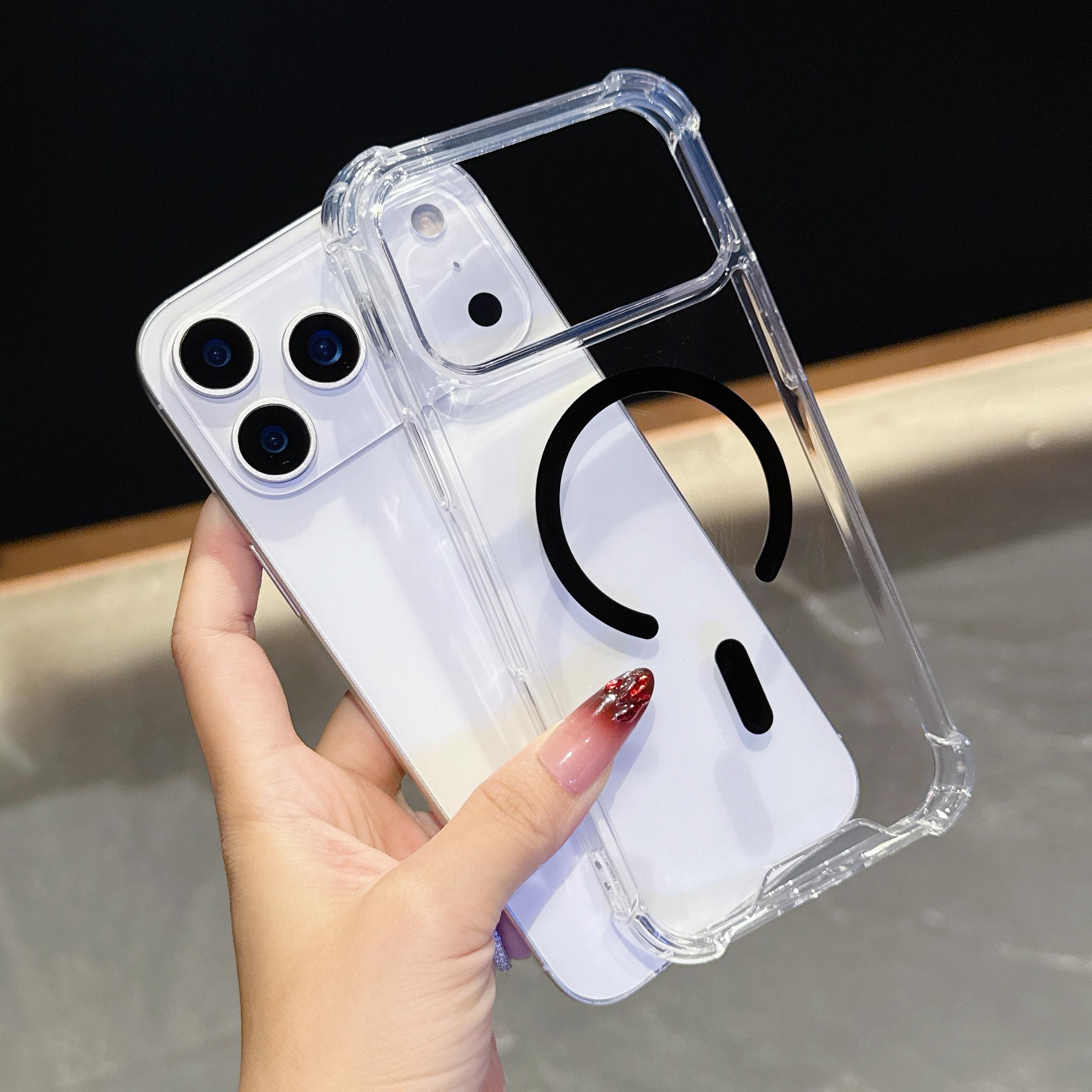 

For Magsafe Magnetic Clear Case for IPhone 17 Air 16 15 14 13 12 11 Pro Max Plus Shockproof Soft+Hard Transparent Cover For iPhone 17