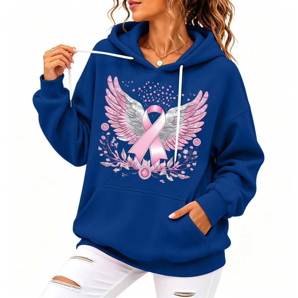 Women's Casual Hoodie with Printed Design, Loose Fit Sweatshirt for Everyday Wear