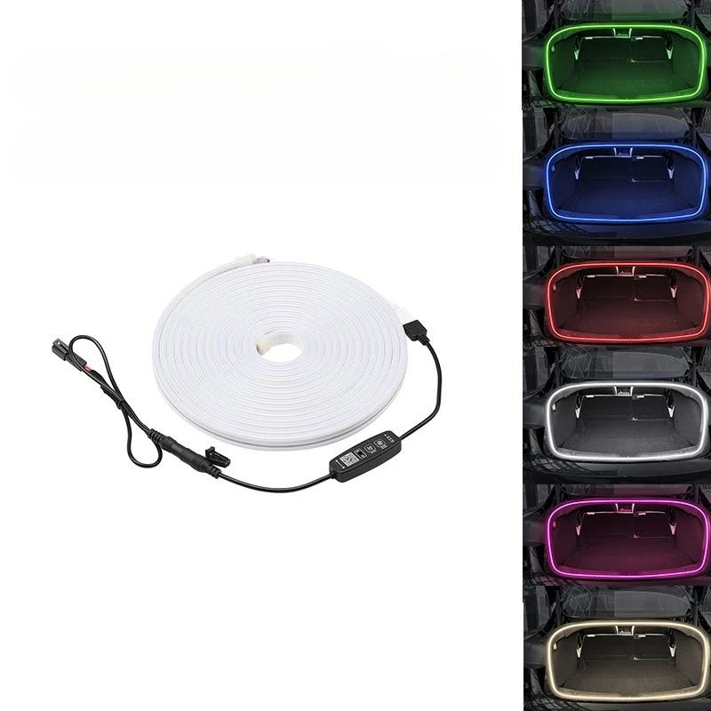 Trunk Ambient Light for Tesla Model 3 Highland 2025 Car Atmosphere Lamps APP Multi-mode RGB Strip Light Car Interior Accessories
