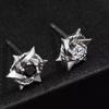 Retro Creative Hexagonal Star Earrings Neutral Fashion Personalized Silver Color Inlaid Zircon Daily Party Jewelry Gift