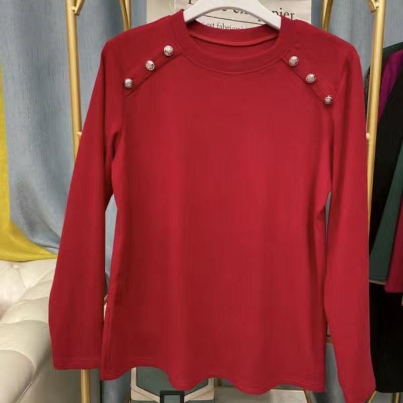 Mid-collar Bottoming Shirt For Women In Autumn And Winter, New Style White Long-sleeved T-shirt, Stylish Small Shirt