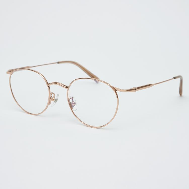 Alloaiweeo Al8402 2424G Titanium Rose Gold Layered Bridge Eyeglass Frame Blue Light Lens Selection