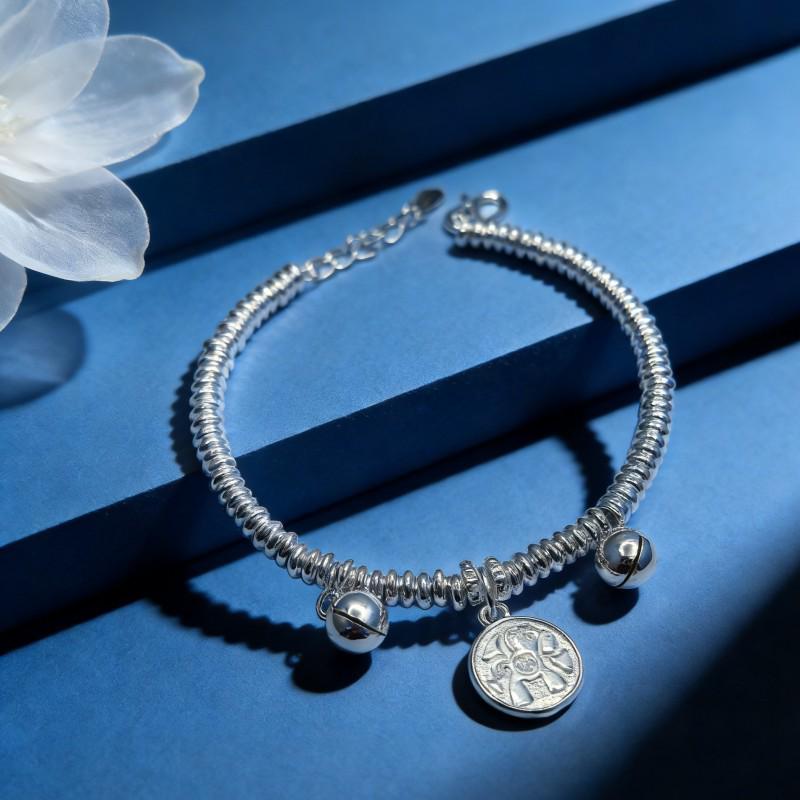 9999 Pure Silver Year of the Horse Bell Beads Bracelet, Valentine's Day Gift