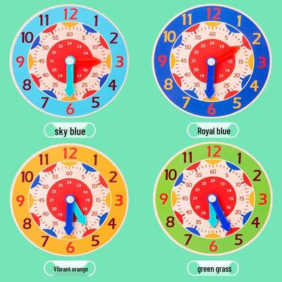 Children's Wooden Time Learning Puzzle Clock for Early Math Education