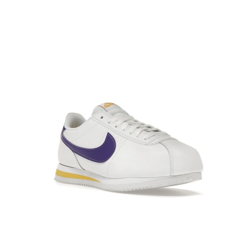 Nike Cortez Leather White Purple Maize Lakers Men's Shoes DM4044-106