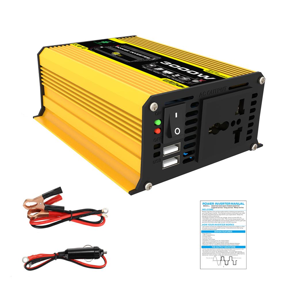 Car Power Inverter Converter Charger DC 12V To AC 220V Converter Car Universal Power Voltage Converter Transformer Home 300 A7U0