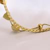 8MM Smooth Surface Heart 18K Gold Stainless Steel Double Layer Bracelet, Laser Engravable
