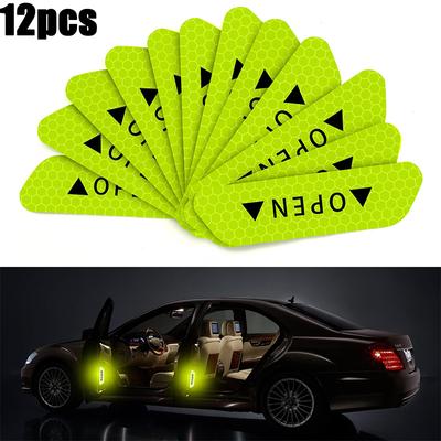 12 vnt. Atspindžių lipdukas ant automobilio durų, Saugumo atidarymo įspėjamoji atspindinti juosta, Lipdukas, Automobilio priedai, Išorinis, Vidinis atšvaitas