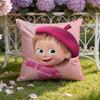 Cute M-Masha And The B-Bear Cushion Cover Home & Car Dual-Scene Pillow Cover: Reversible For Premium Comfort