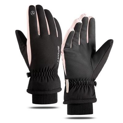Windproof Velvet-Lined Winter Ski Gloves for Men & Women - Warm, Thickened, Ideal for Outdoor Riding & Motorcycling
