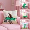 Joguman Korean Instagram Dinosaur Pillow Case Plush Fabric Soft Double-Sided Printed Sofa Warm Winter Home Gift Cushion Cover