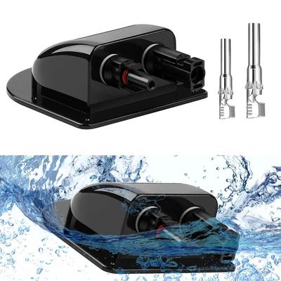 Boîte de Jonction Photovoltaïque RV Connecteur de Câble à Fil Double Trou Boîte d'Étanchéité pour Panneau Solaire Étanche Pour RV Caravane Camping-car Bateau