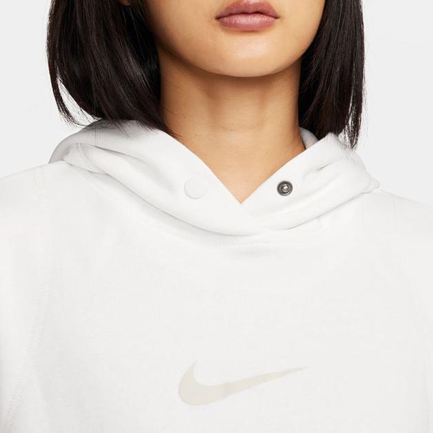 Nike Solid Color Hooded Casual Long Sleeve Sweatshirt Women Sweatshirt Peak-White FZ4790-121