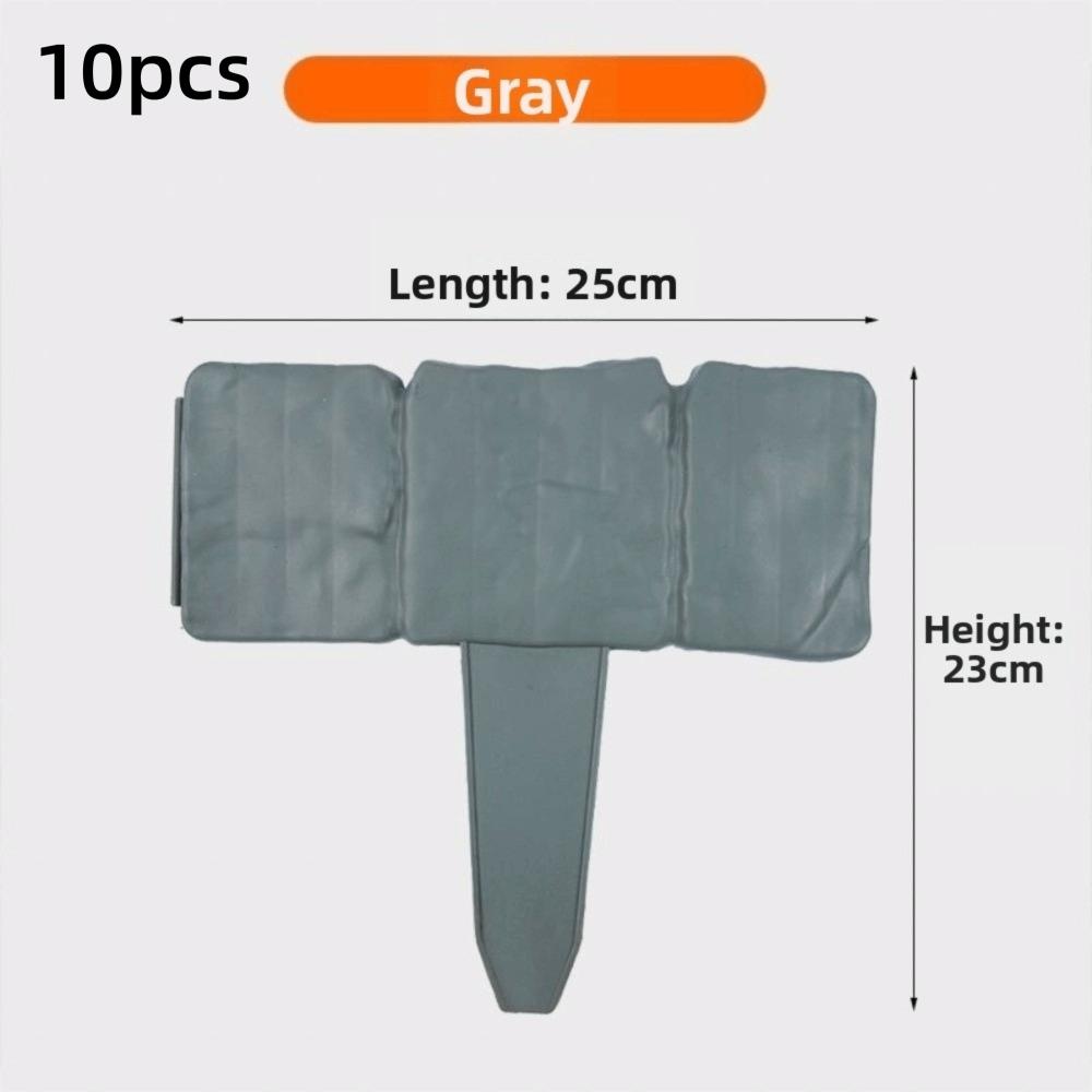 10PCS Gifts Imitation Stone Garden Fence Splicable Modular Fences Decorative Plant Support Stake DIY Garden Fences серый