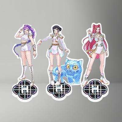 KPop Demon Hunters Superstar Mira Rumi Zoe Acrylic KeyChain Standing Plates Backpack Decoration Pendant Ornament Accessories Toy