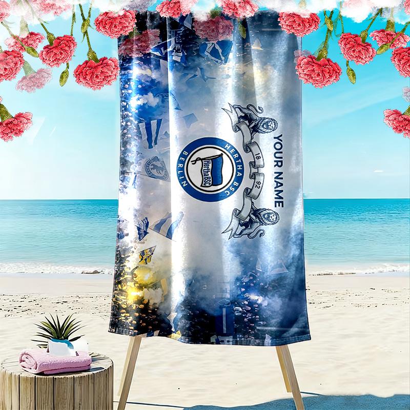 Hertha BSC Berlin Print Beach Towel, Large Soft Quick Dry Towel for Beach Camping Swimming